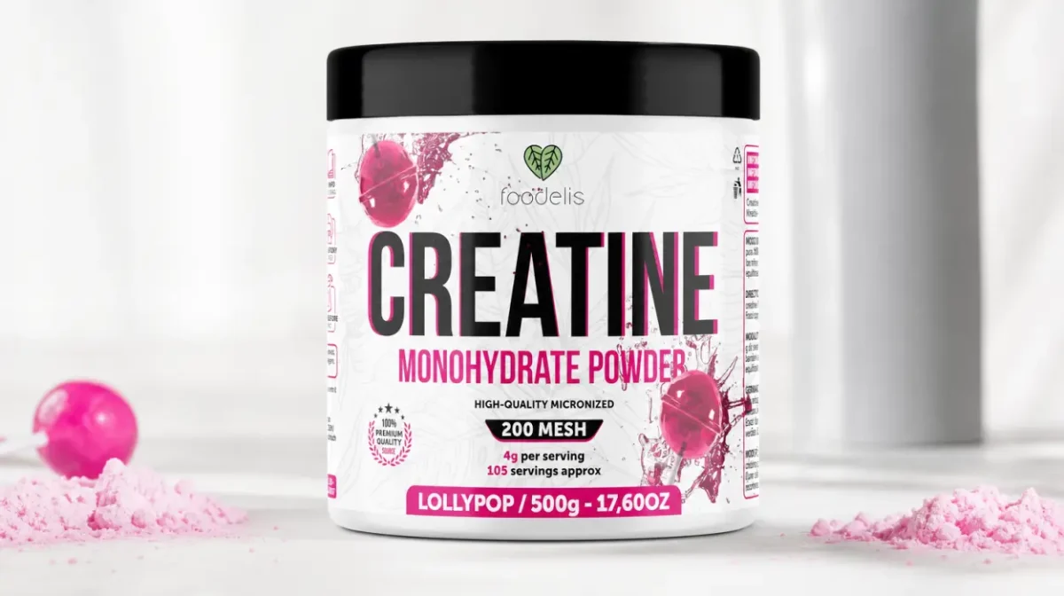 Creatina monohidratada Foodelis sabor Lollipop de 500 g