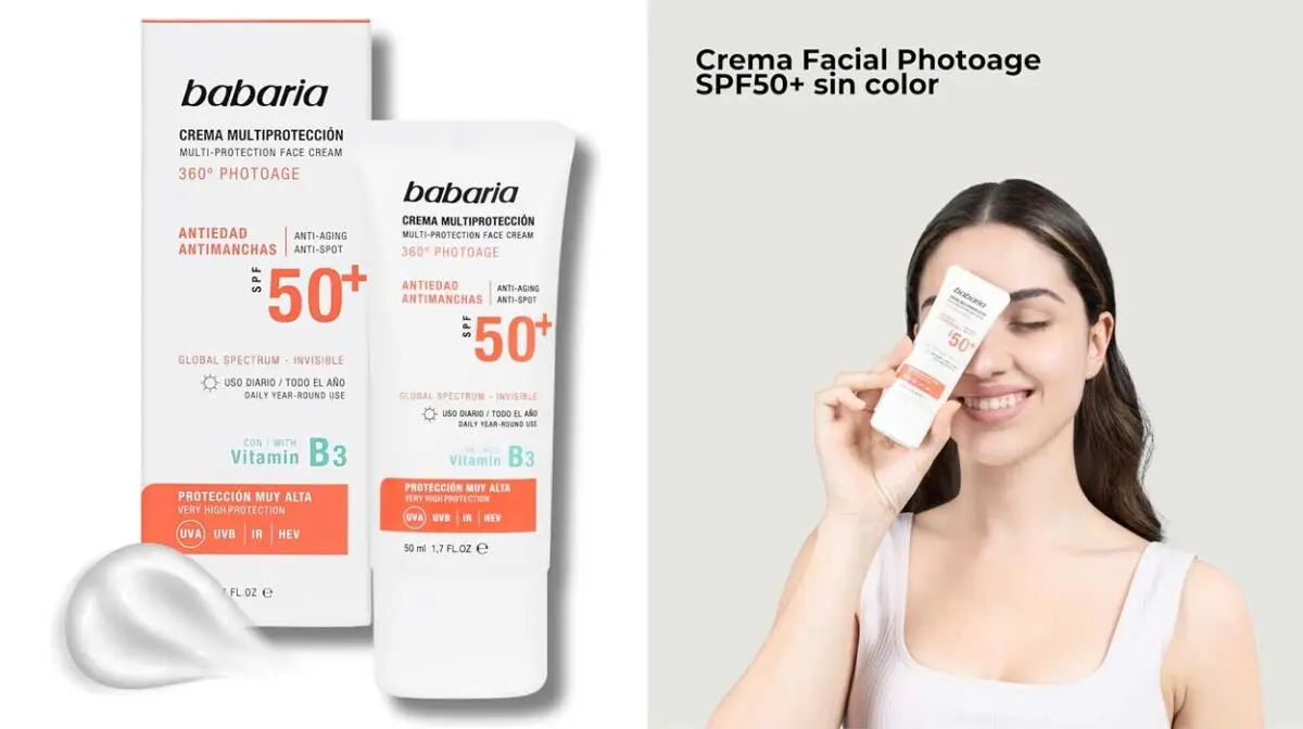 Crema facial antimanchas Babaria con SPF50+ de 50 ml