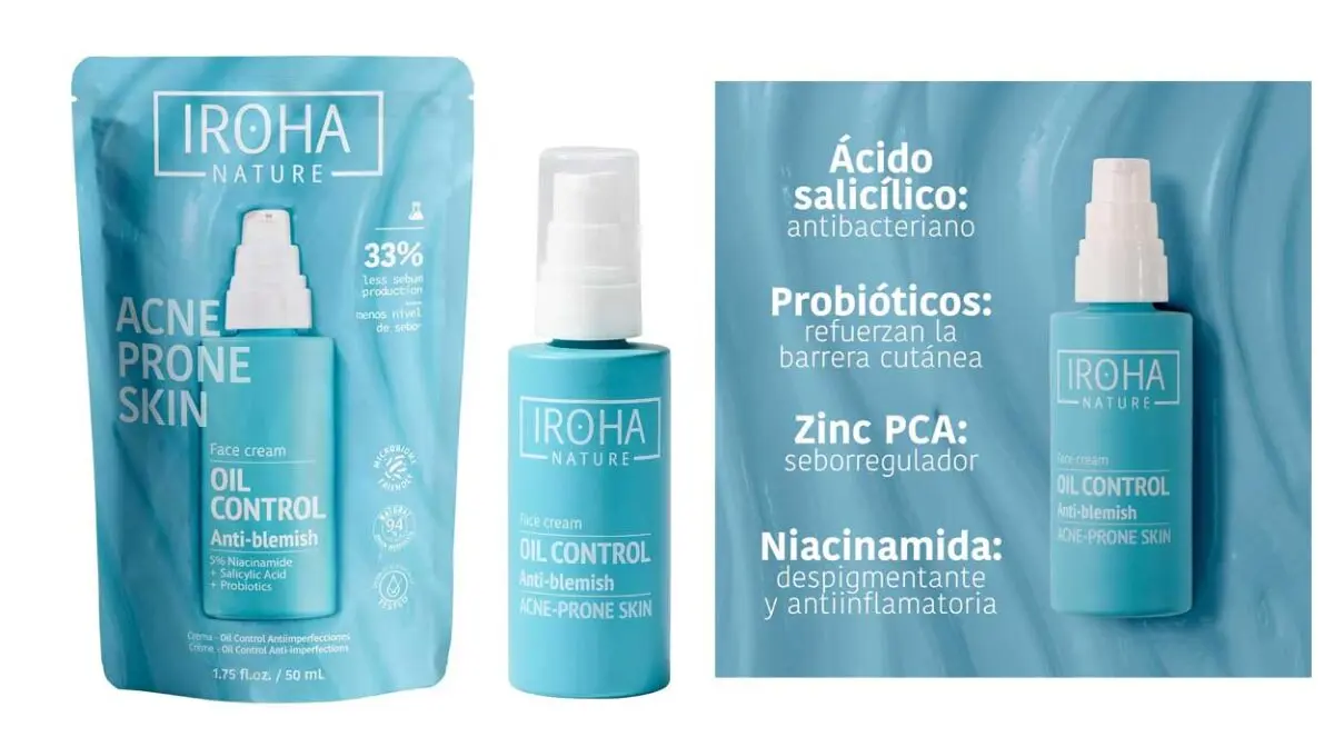 Crema anti-acné Iroha Nature de 50 ml