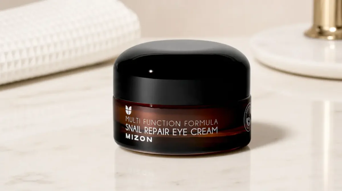 Crema reparadora Mizon para ojos con extracto de baba de caracoles