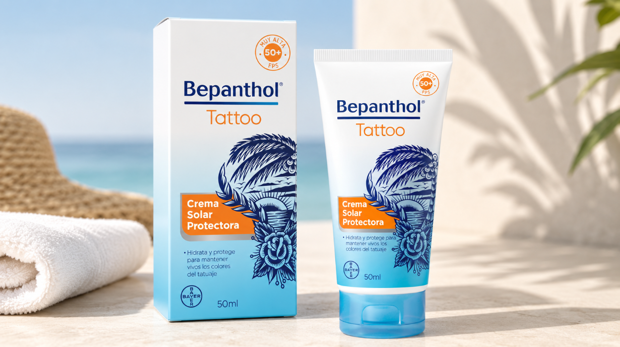 Protege tus tatuajes del sol con esta crema solar Bepanthol Tattoo SPF50