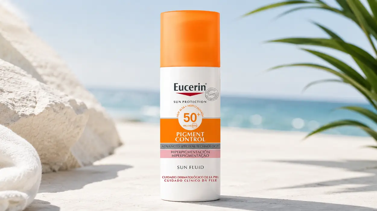 Eucerin Sun Face Pigment Control Fluid FPS 50+, crema solar facial antimanchas de rápida absorción