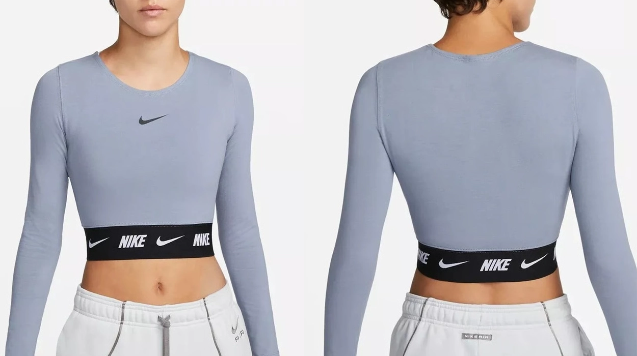 crop top Nike swoosh para mujer barato