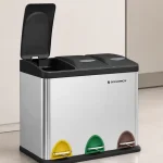 Cubo de basura SONGMICS LTB24L con 3 compartimentos de 8 L y tapas independientes
