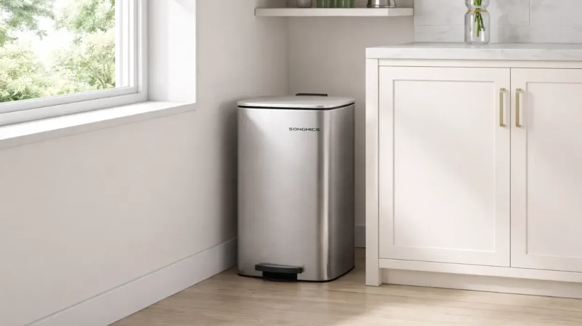 Cubo de cocina de acero Songmics de 30L con pedal de cierre suave
