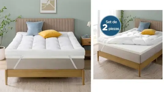 cubrecolchón Zinus espuma viscoelástica barato