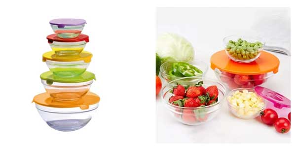 Cuencos de cristal con tapa Maxhome oferta