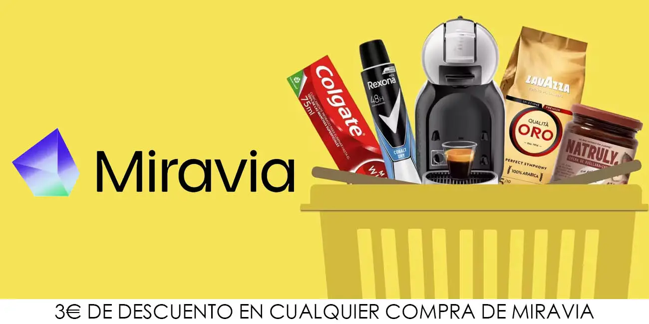 Cupón 3€ de descuento en Miravia