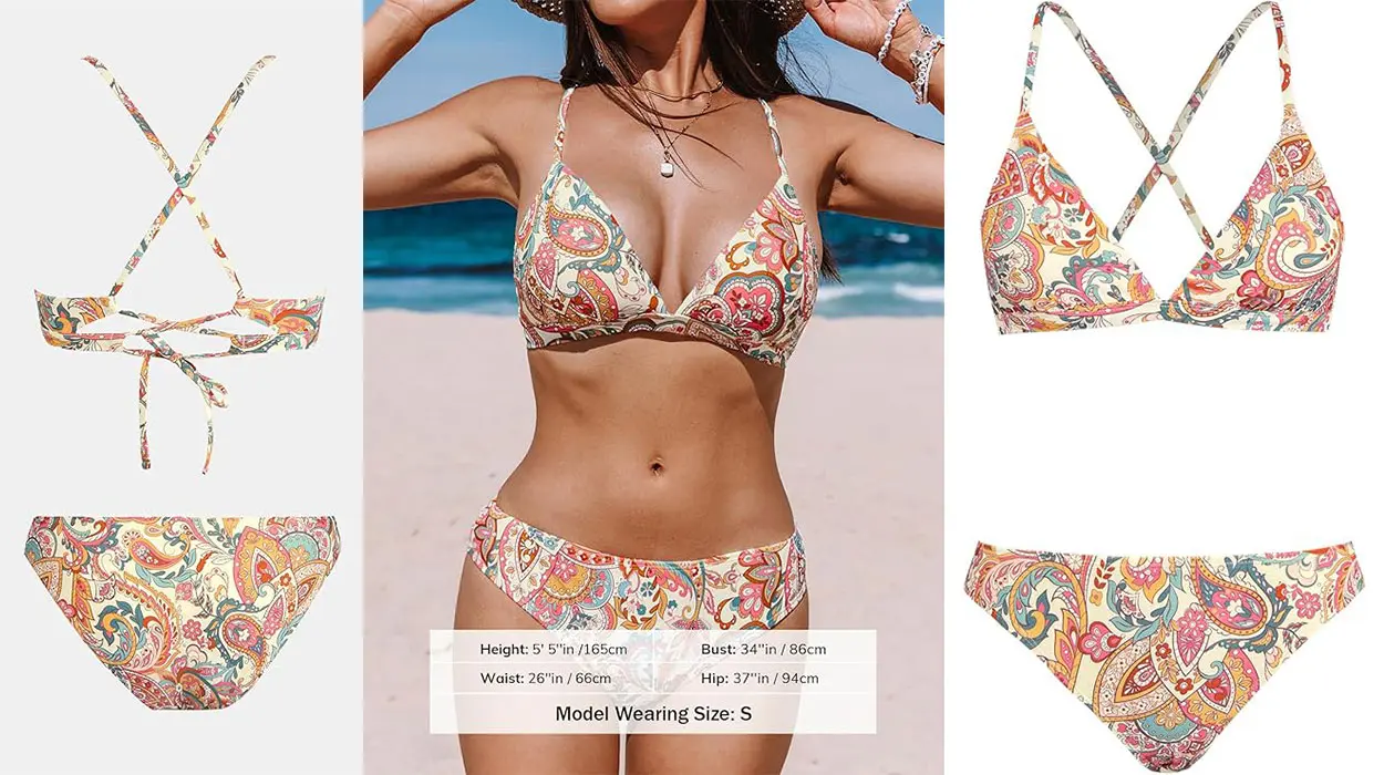 Conjunto de bikini vintage Cupshe para mujer barato