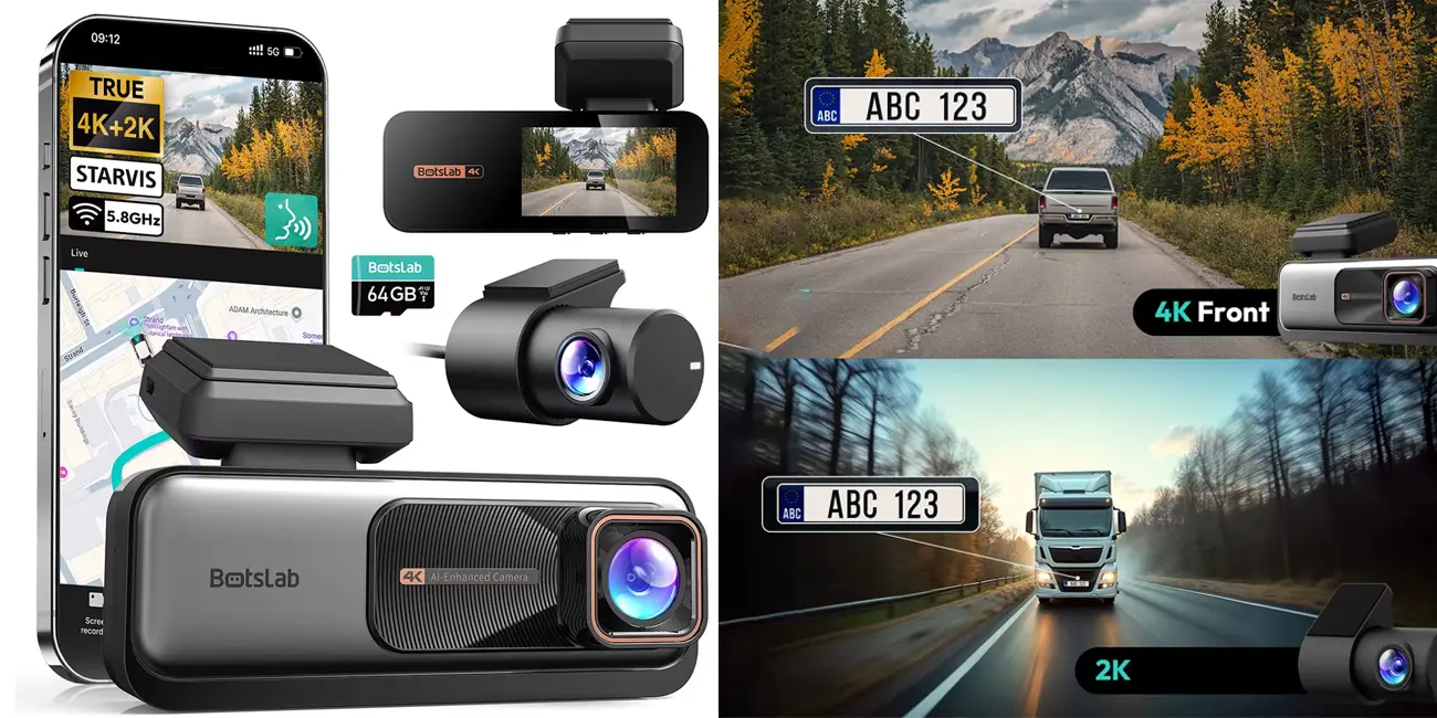 Dash cam delantera y trasera Botslab 4K HD