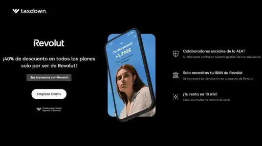 Declaración de la renta gratis Taxdown Revolut