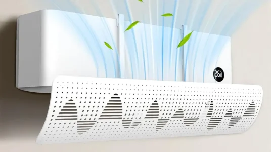 Deflector ajustable para aire acondicionado, ideal para dirigir el flujo de aire en el hogar y oficina