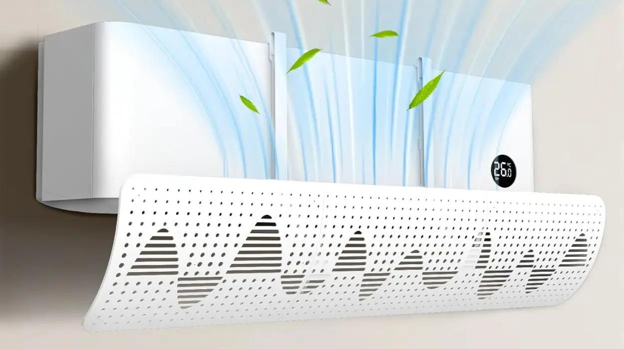 Deflector ajustable para aire acondicionado, ideal para dirigir el flujo de aire en el hogar y oficina