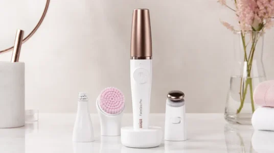 Braun FaceSpa Pro 912: depiladora facial todo en uno para mujer con cepillo de limpieza y 3 accesorios