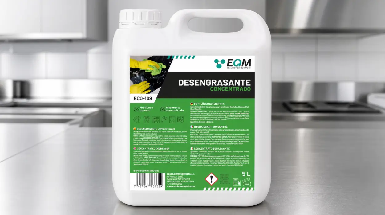 Desengrasante concentrado EQM ECO-109 de 5L para diversas superficies