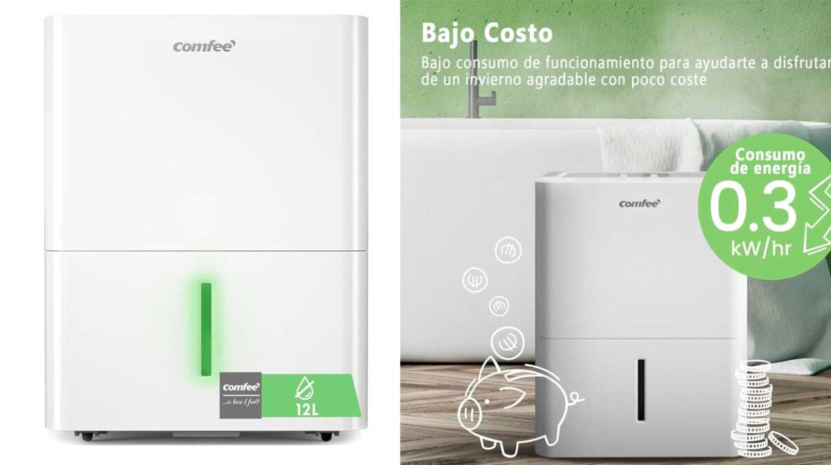 Deshumidificador Comfee de 12 litros y bajo consumo