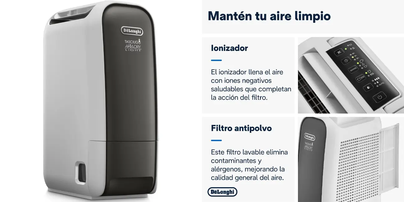 Deshumidificador ionizador De'Longhi Tasciugo AriaDry Light DNS65