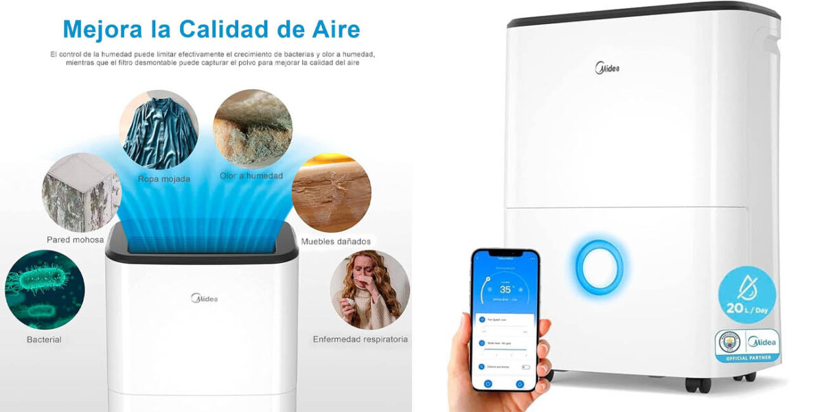 Deshumidificador silencioso MIDEA de 20L