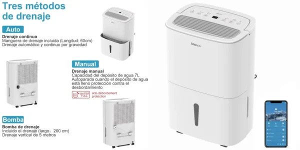 Deshumidificador SHINCO WiFi 50L/Día