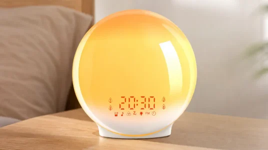 Despertador ARTINABS con luz de amanecer, control por app, 4 alarmas, radio FM y 12 colores