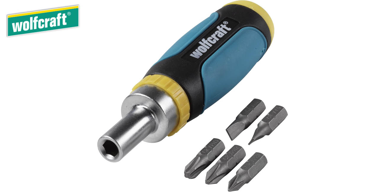 Miniatornillador manual Wolfcraft con función carraca