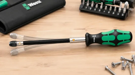 Destornillador Wera con varilla flexible de 177 mm y porta-puntas