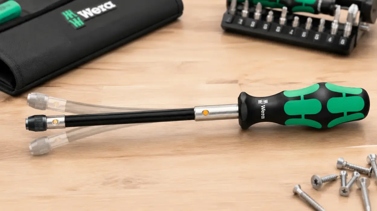 Destornillador Wera con varilla flexible de 177 mm y porta-puntas
