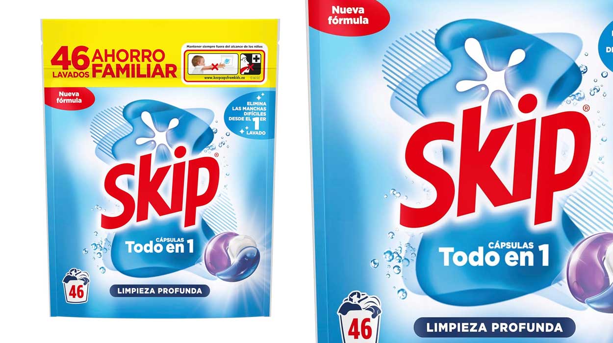 Detergente en cápsulas Skip barato