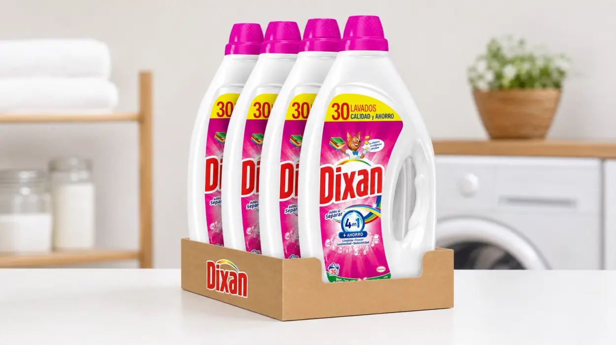 Pack x4 Dixan Adiós al Separar 4 en 1, detergente antitransferencia