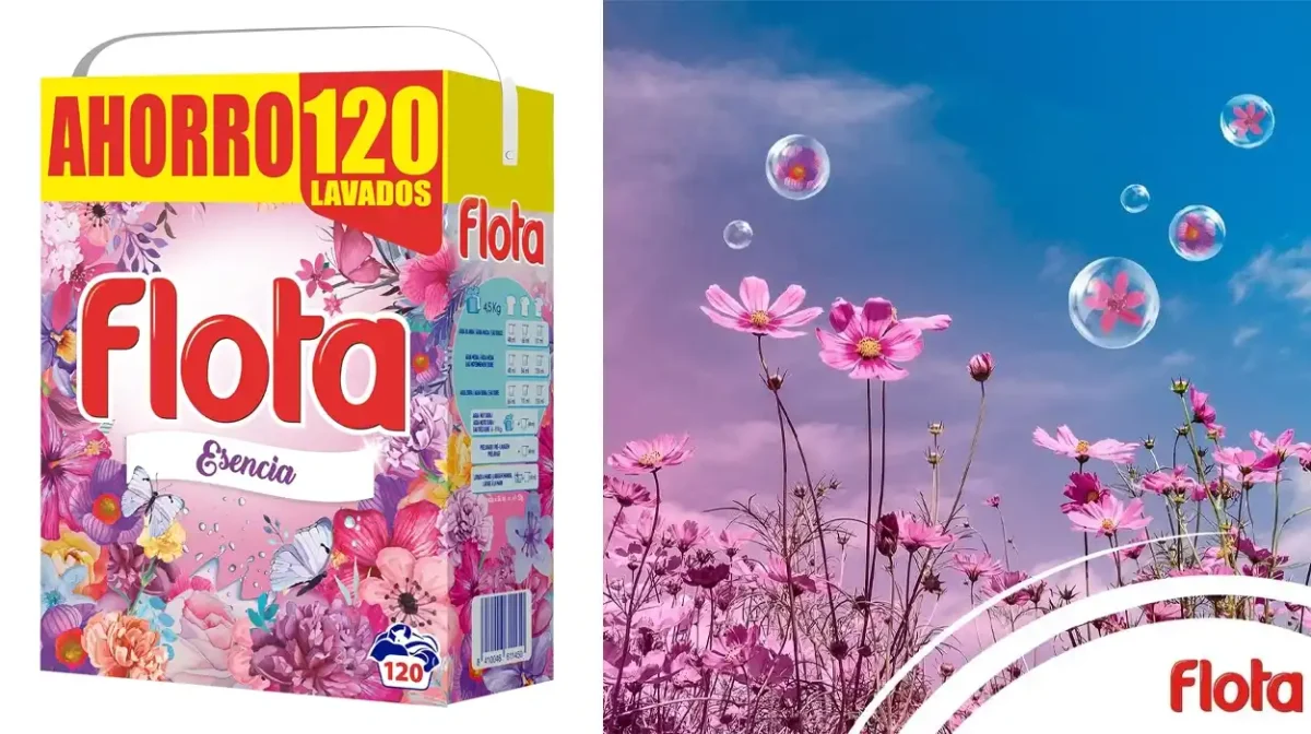Detergente en polvo Flota Esencia de 120 lavados