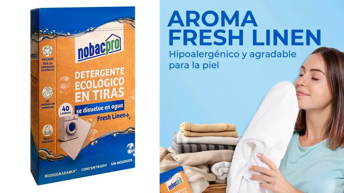 Detergente en tiras para lavadora NobacPro Fresh Linen para 40 lavados