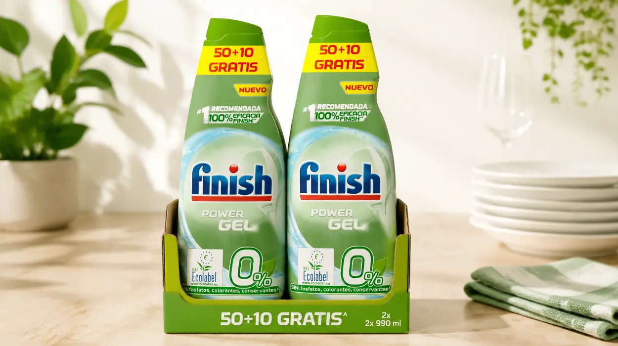Reckitt Finish Power Gel 0%: detergente en gel para lavavajillas sin perfume, 2 unidades con 120 dosis