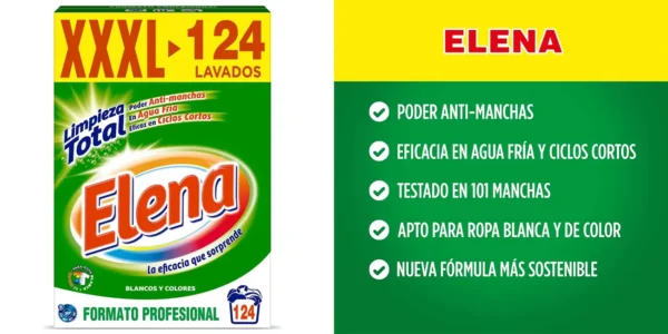 Detergente en polvo Elena para 124 lavados