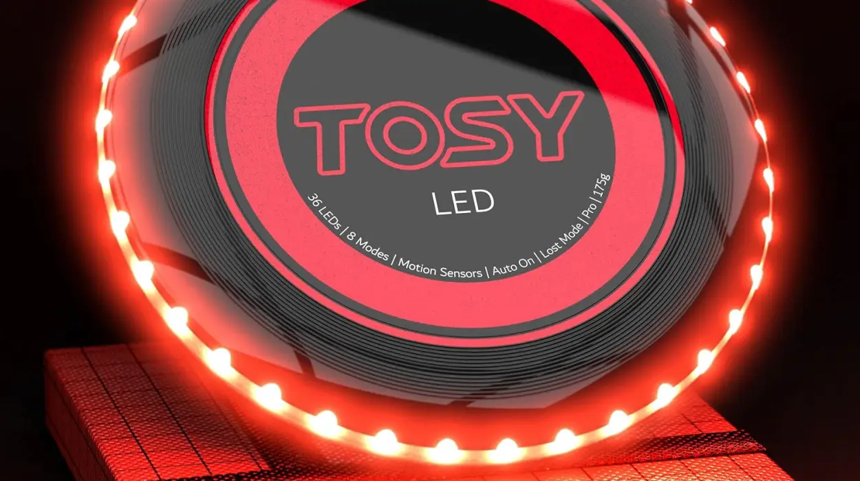 Disco volador TOSY de 36 LEDs, iluminación automática y modos inteligentes, ideal para niños y adolescentes