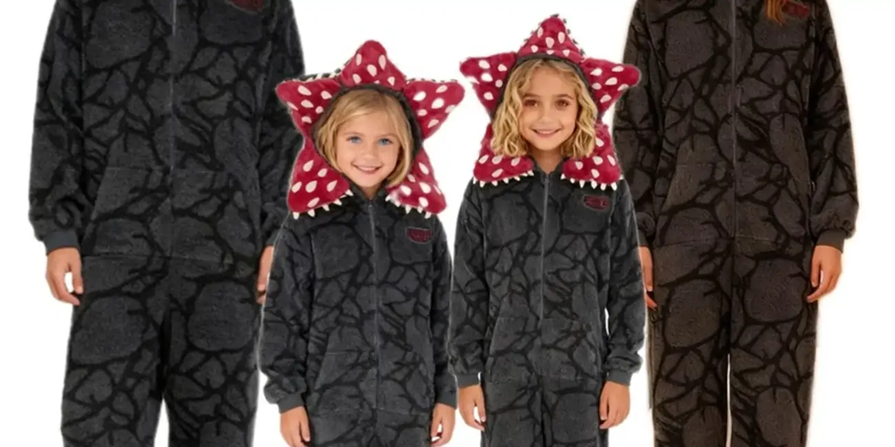 Disfraz de Cosplay de planta Demogorgon, mono esponjoso, suave y cálido, conjuntos de pijamas de dibujos animados a juego para la familia, albornoz de fiesta de Cosplay de Navidad