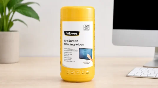 Dispensador Fellowes 99703 con 100 toallitas limpiadoras de pantalla