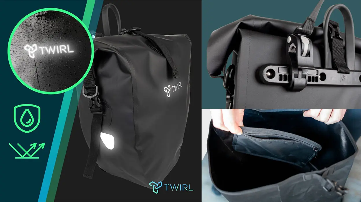 Doble bolsa portaequipajes TWIRL para bicicleta de 22 litros en oferta