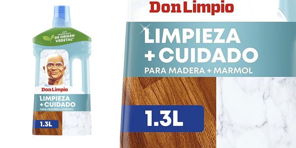 ▷ Chollo Pack x3 Limpia superficies y suelos Don Limpio Limpieza + Cuidado  de1,3 litros por sólo 7,18€ con oferta 3x2