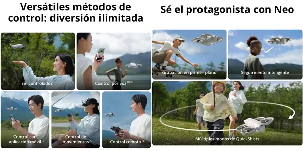 Dron DJI Neo con cámara 4K UHD
