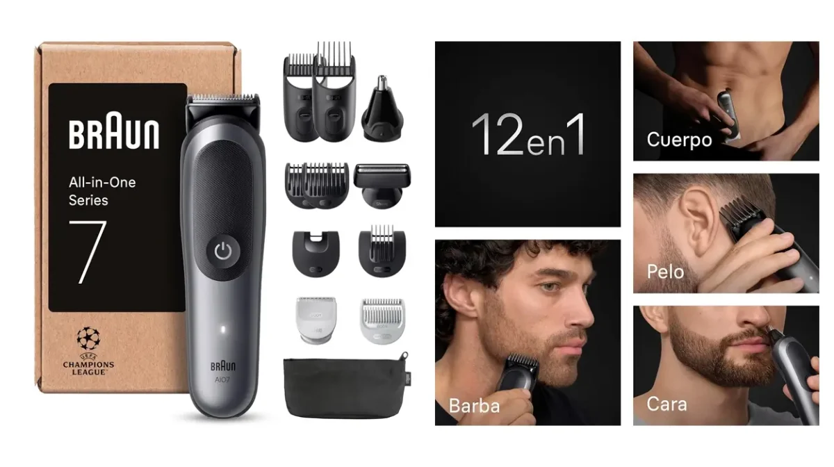 Recortadora Todo En Uno Braun Series 7 AIO7 con Kit de Styling 12 en 1