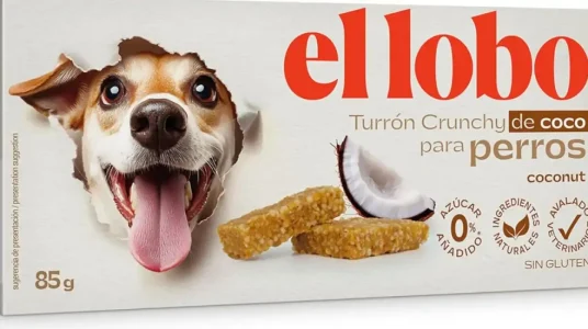 Chollo el lobo turrón crunchy de coco para perros