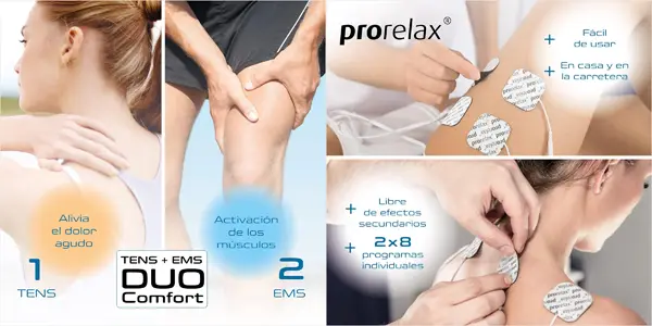 Electroestimulador muscular ProRelax TENS/EMS Duo Comfort