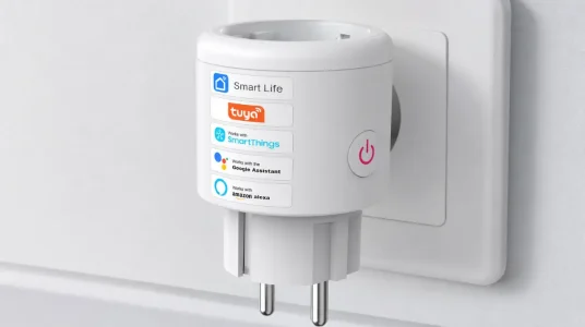 Enchufe inteligente SURFOU Wifi, mide consumo eléctrico y compatible con Alexa y Google