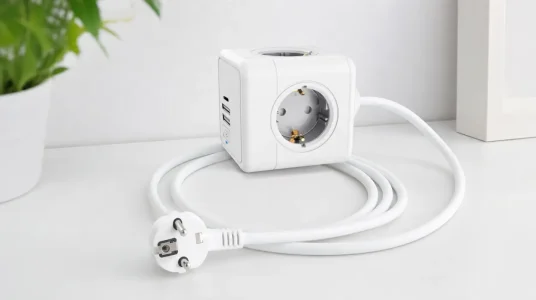 Technaxx Power Cube USB TX-195: enchufe múltiple en cubo con 4 tomas, 2 USB-A y 1 USB-C