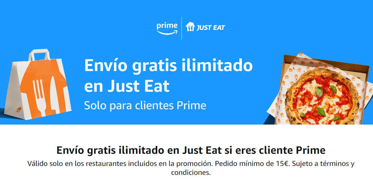 envío gratis ilimitado Just Eat Amazon Prime