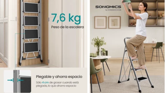 escalera 4 peldaños songmics barata