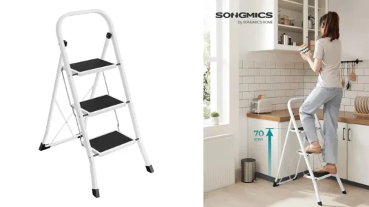 escalera de tijera Songmics de 3 peldaños barata