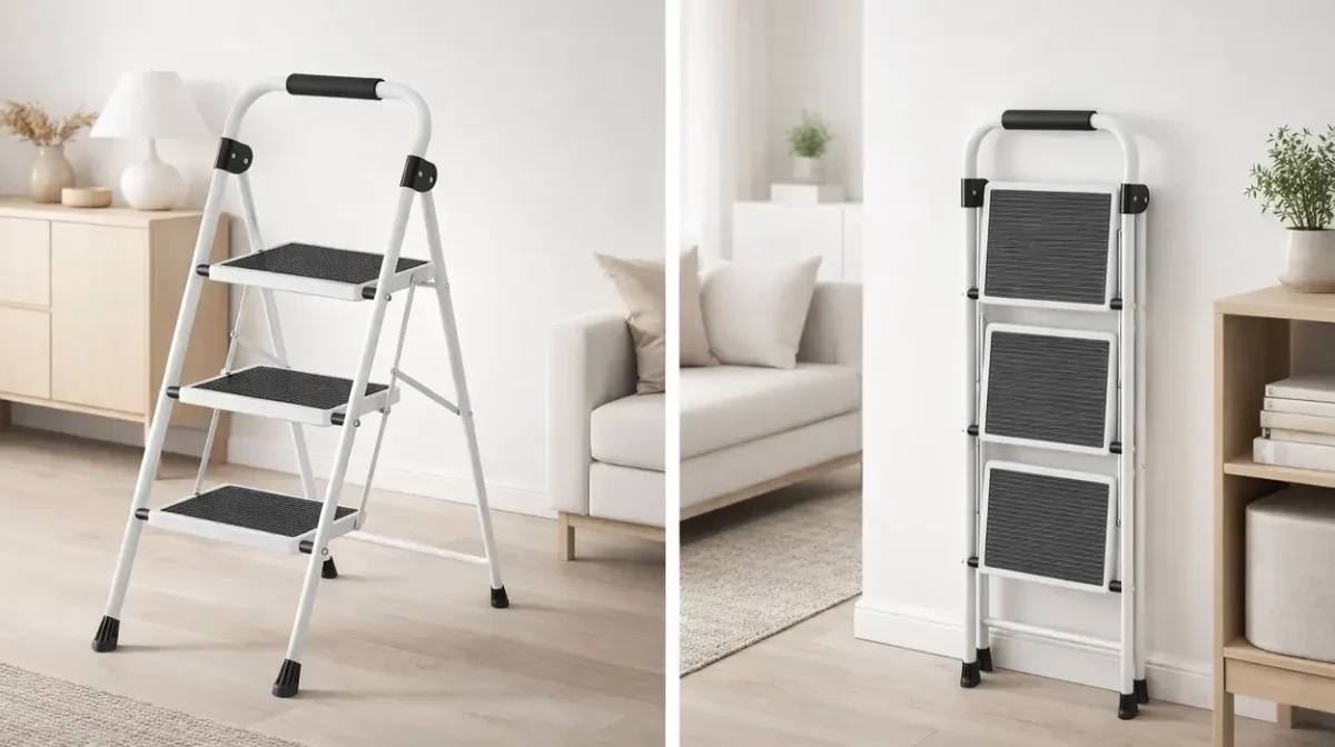 Escalera de 3 escalones plegable Kingrack resistente antideslizante