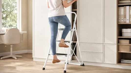 Escalera de tijera SONGMICS de 3 peldaños