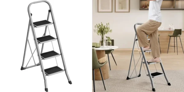 Escalera de tijera SONGMICS de 4 peldaños